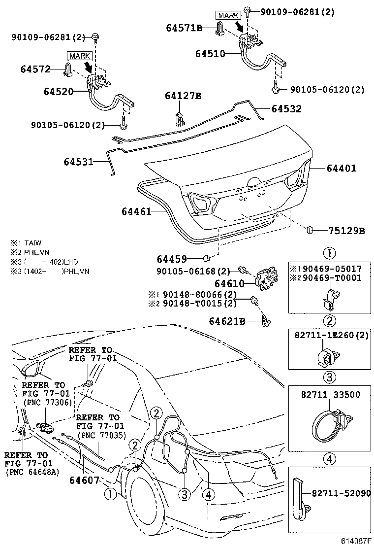  CAMRY HYBRID ASIA |  LUGGAGE COMPARTMENT DOOR LOCK