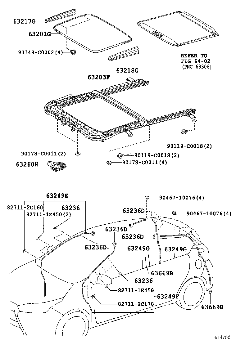  YARIS |  ROOF PANEL BACK WINDOW GLASS