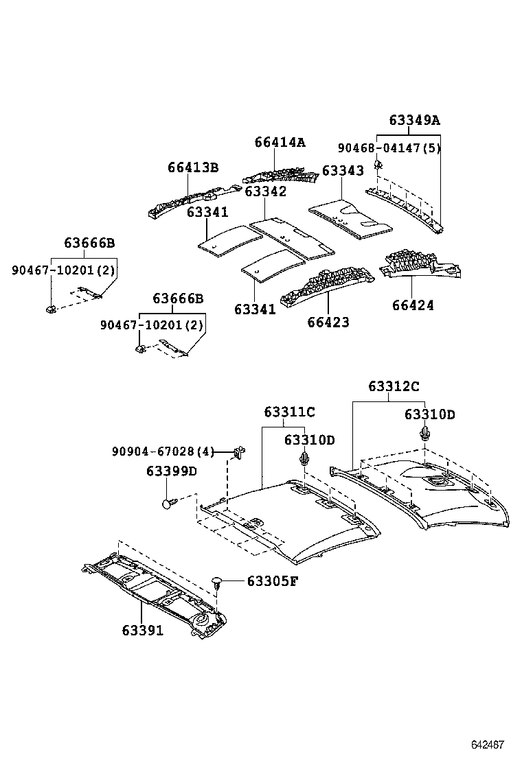  IS250C 300C |  ROOF HEADLINING SILENCER PAD