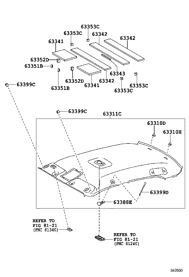  REIZ |  ROOF HEADLINING SILENCER PAD