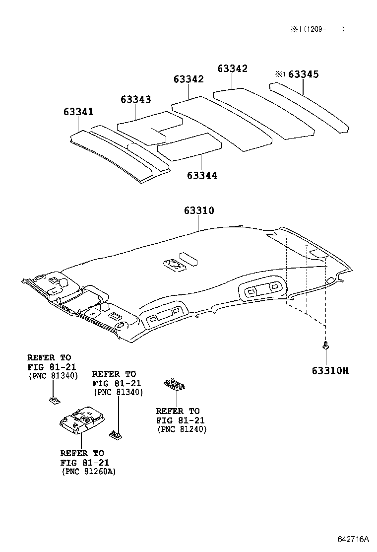  CT200H |  ROOF HEADLINING SILENCER PAD