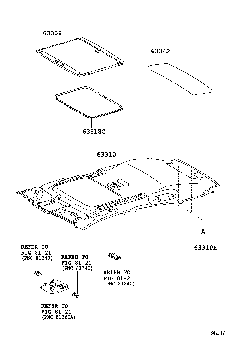  CT200H |  ROOF HEADLINING SILENCER PAD