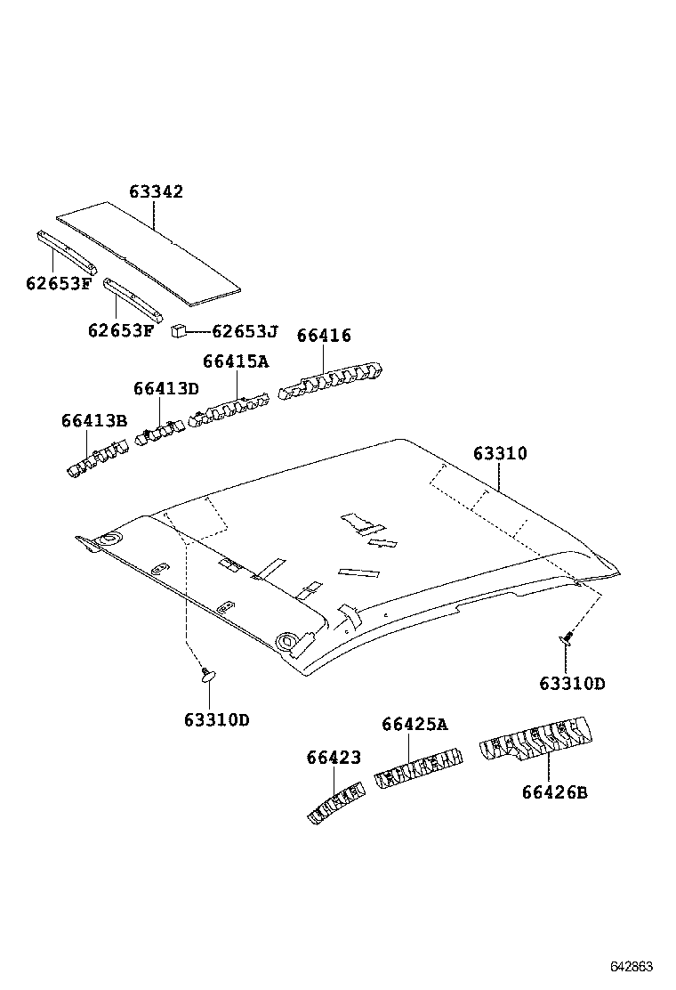  HILUX |  ROOF HEADLINING SILENCER PAD