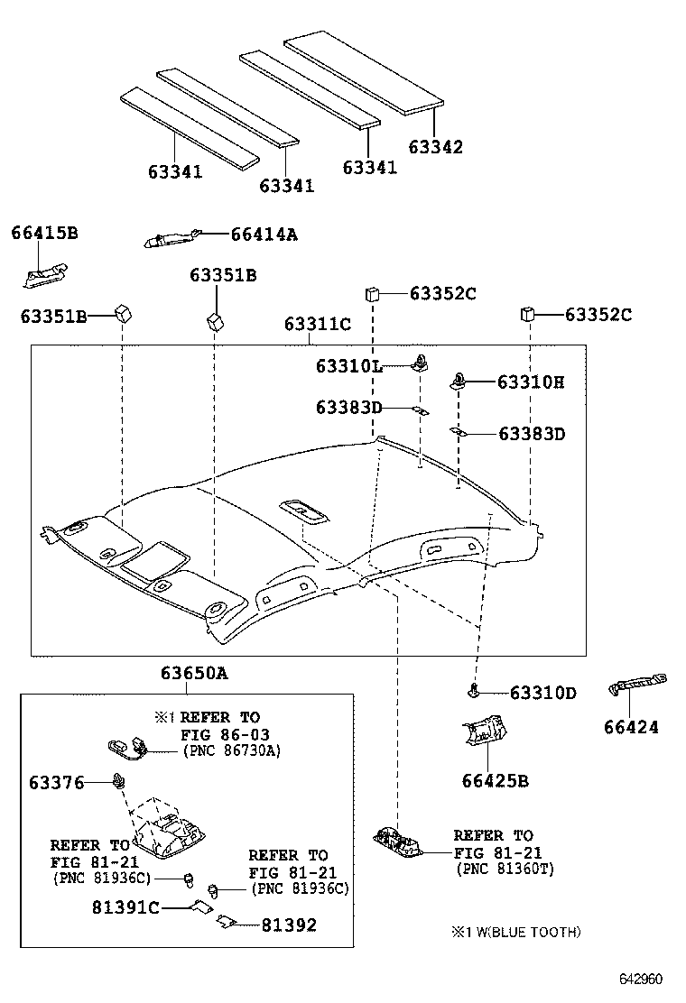  CAMRY AURION HV ARL |  ROOF HEADLINING SILENCER PAD