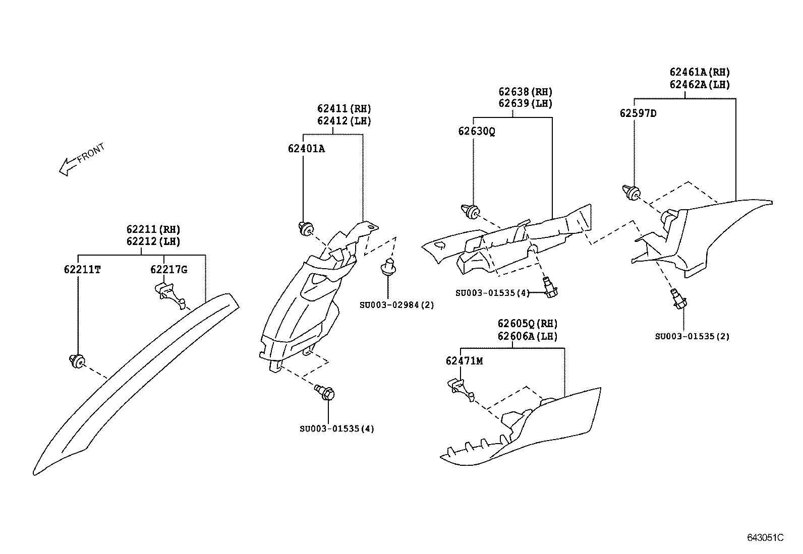  GT86 86 |  INSIDE TRIM BOARD DOOR OPENING TRIM MOULDING