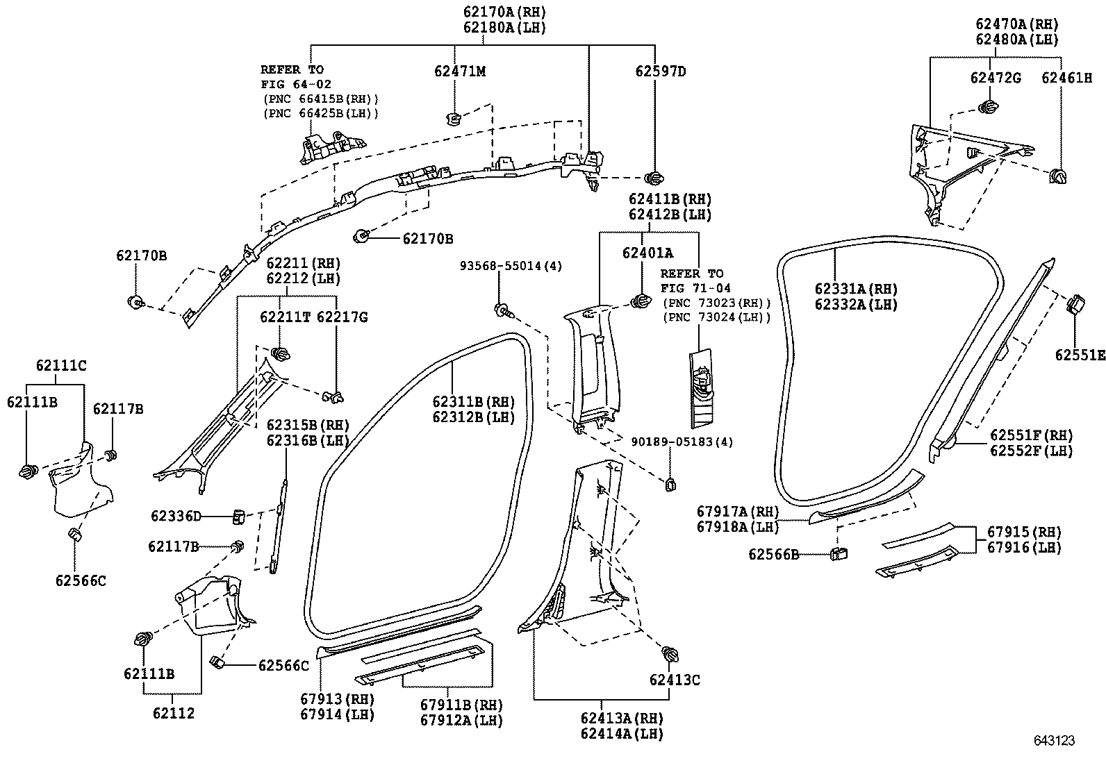  ES250 350 300H |  INSIDE TRIM BOARD DOOR OPENING TRIM MOULDING