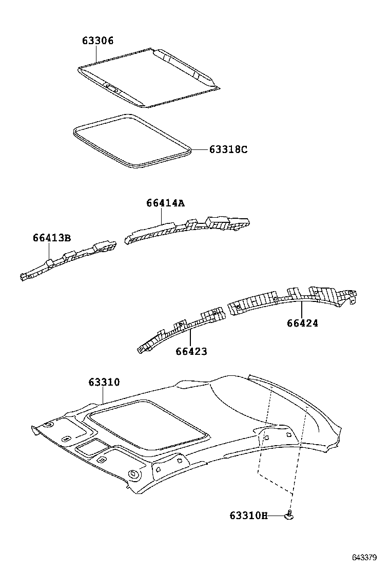  YARIS |  ROOF HEADLINING SILENCER PAD