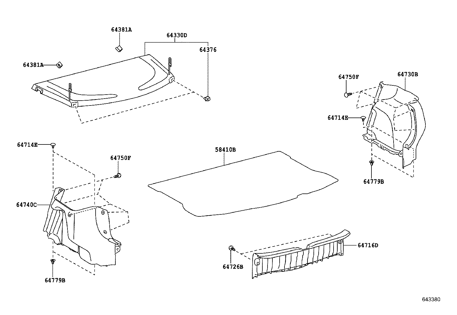  YARIS |  DECK BOARD DECK TRIM COVER