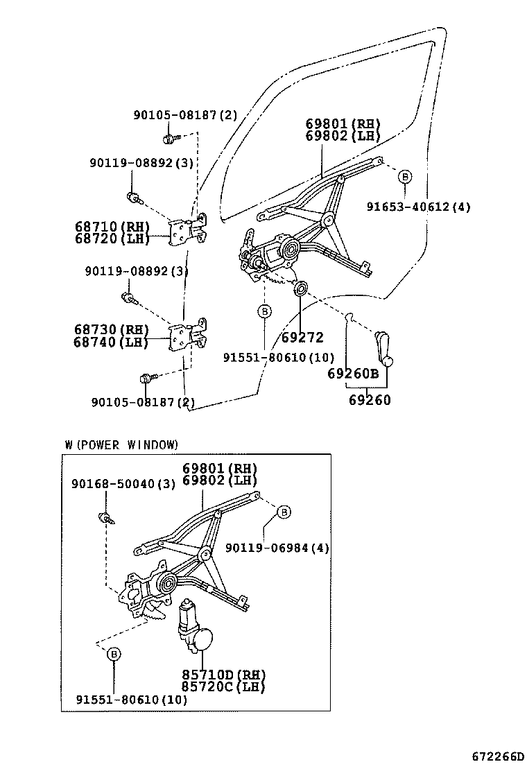  DYNA |  FRONT DOOR WINDOW REGULATOR HINGE