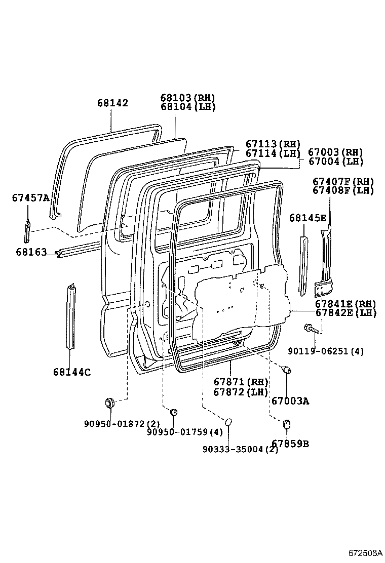  DYNA |  REAR DOOR PANEL GLASS