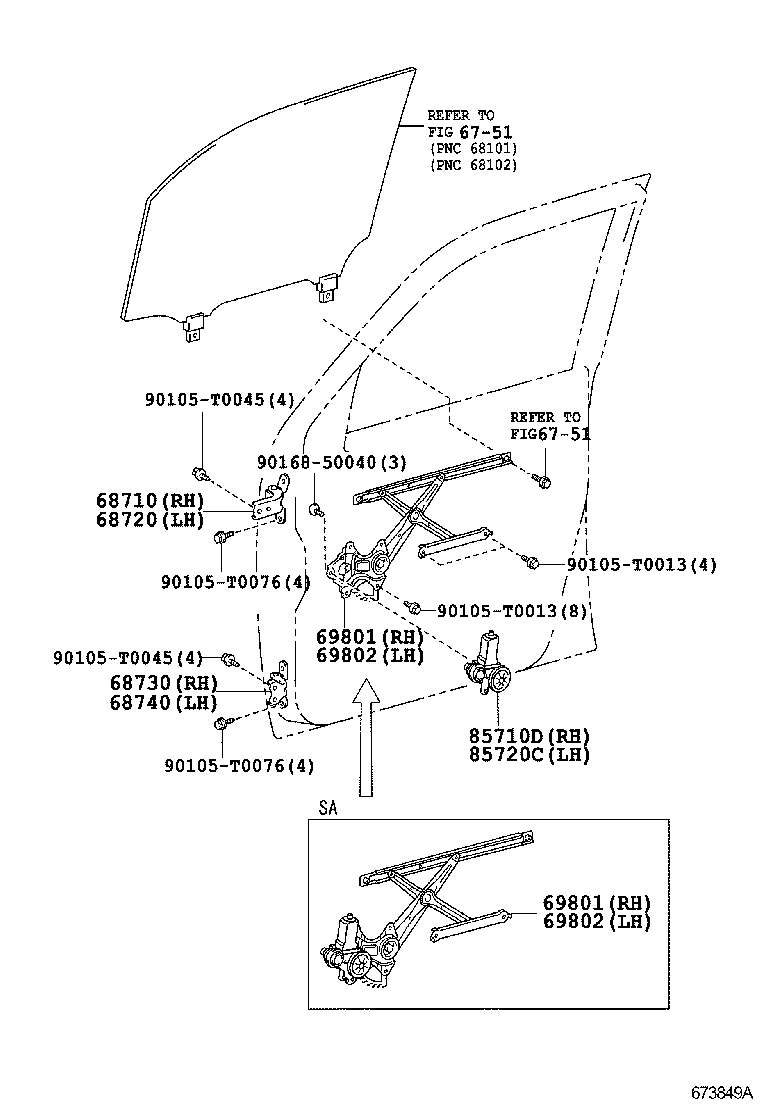  FORTUNER |  FRONT DOOR WINDOW REGULATOR HINGE