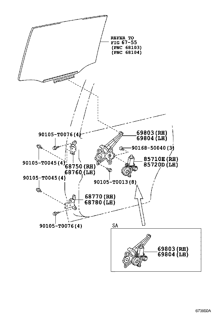  FORTUNER |  REAR DOOR WINDOW REGULATOR HINGE