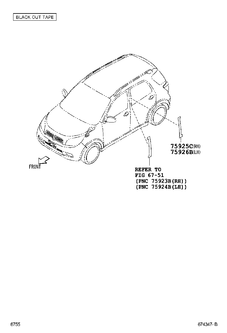  RUSH |  REAR DOOR PANEL GLASS