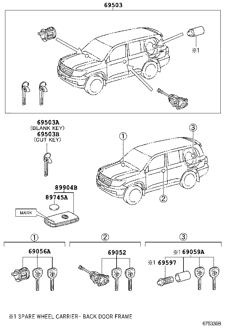  LAND CRUISER 200 |  LOCK CYLINDER SET