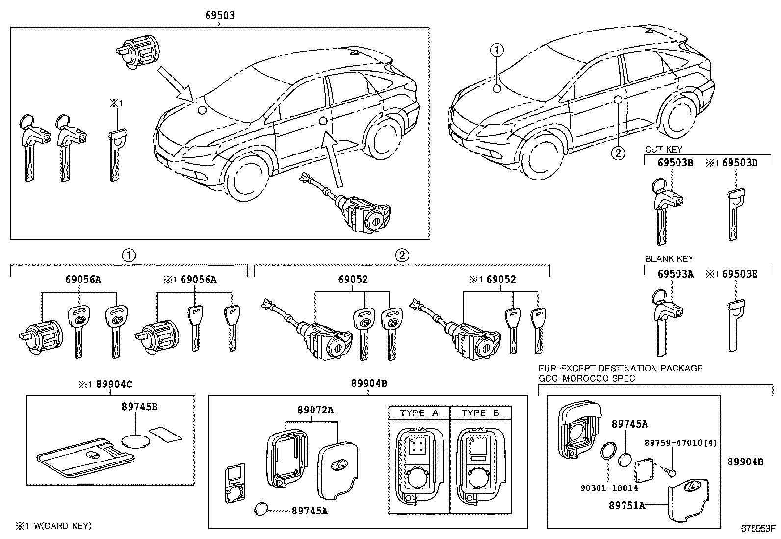  RX270 350 450H |  LOCK CYLINDER SET