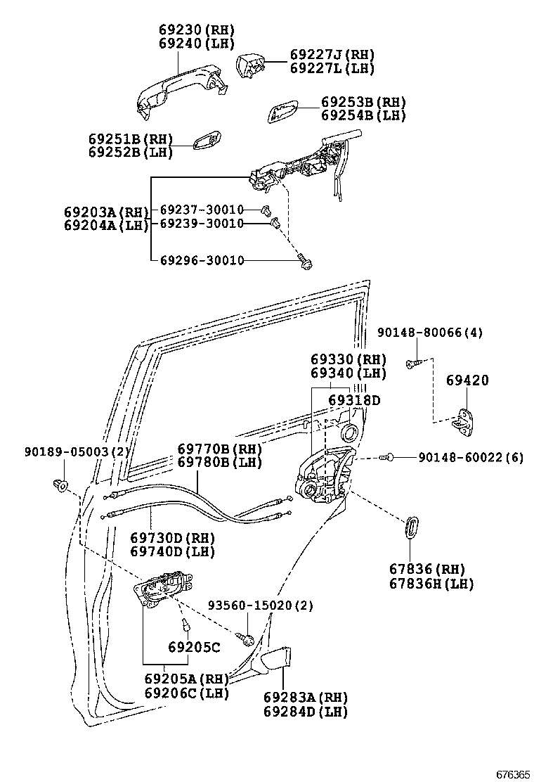  GX400 460 |  REAR DOOR LOCK HANDLE