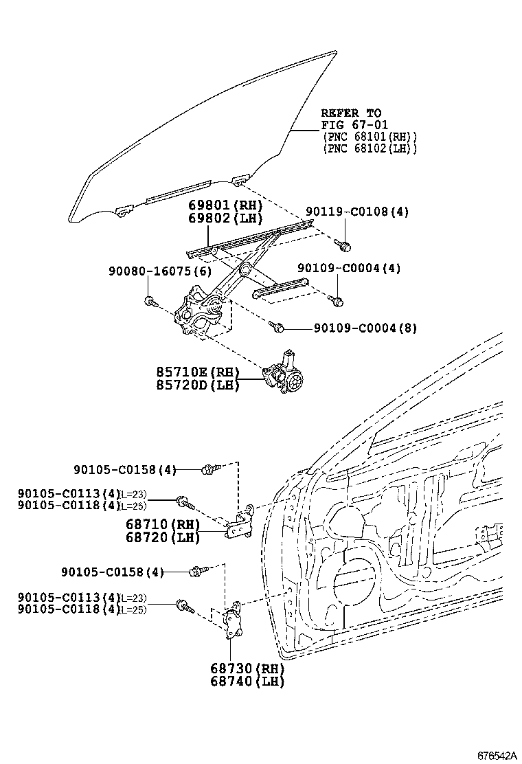  REIZ |  FRONT DOOR WINDOW REGULATOR HINGE