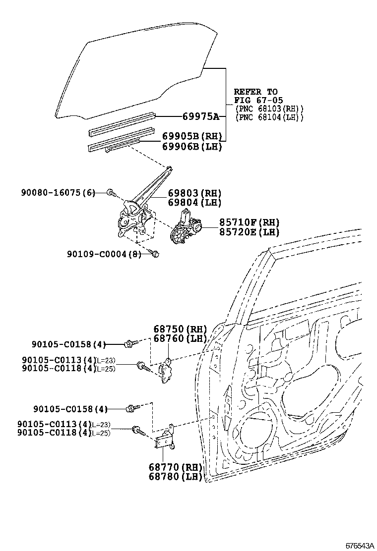  REIZ |  REAR DOOR WINDOW REGULATOR HINGE