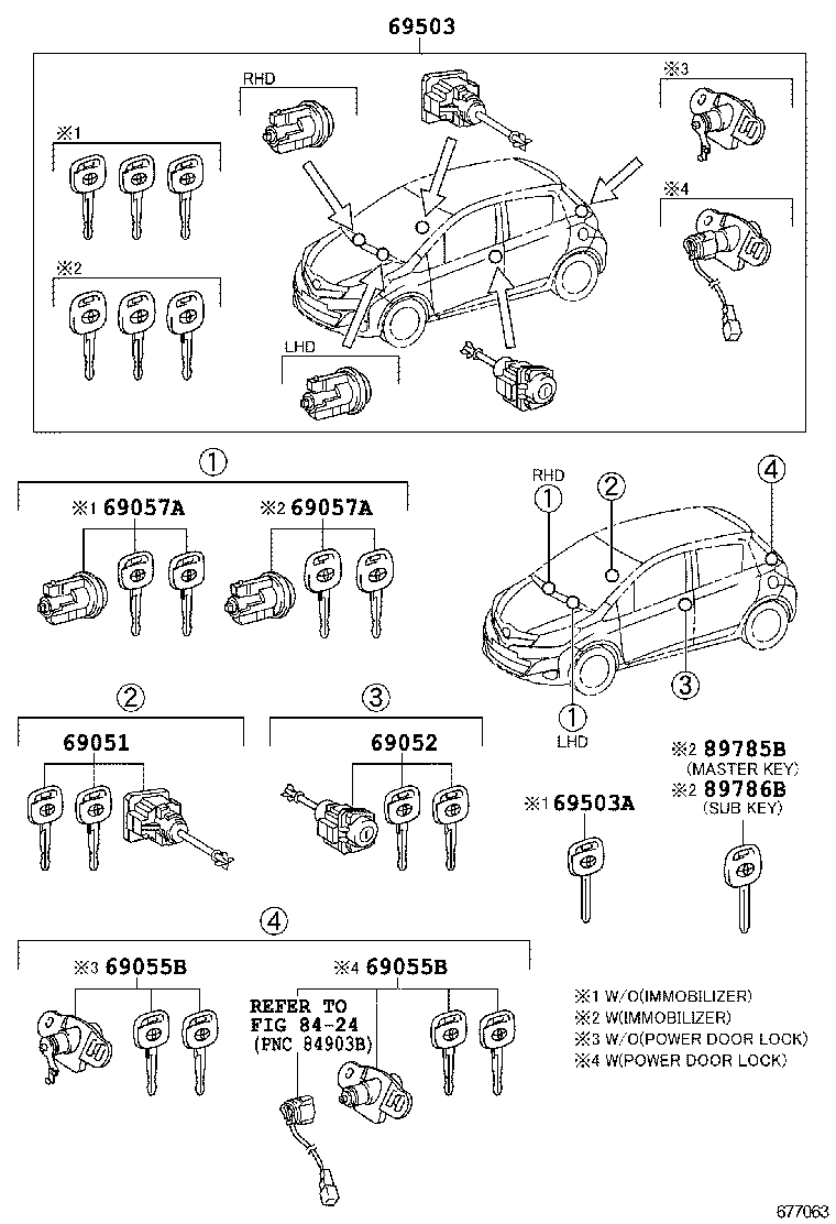  YARIS |  LOCK CYLINDER SET