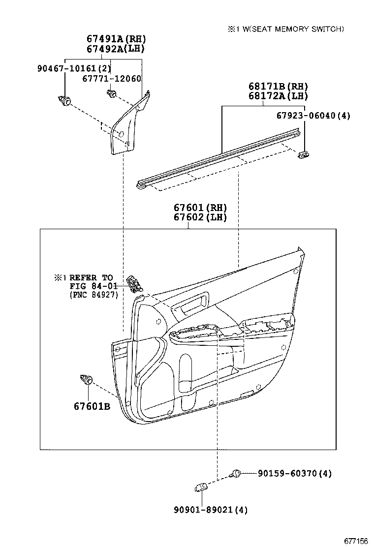  CAMRY AURION HV ARL |  FRONT DOOR PANEL GLASS