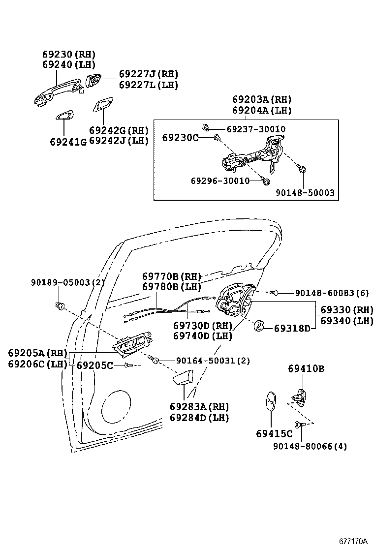  GS GS HYBRID |  REAR DOOR LOCK HANDLE