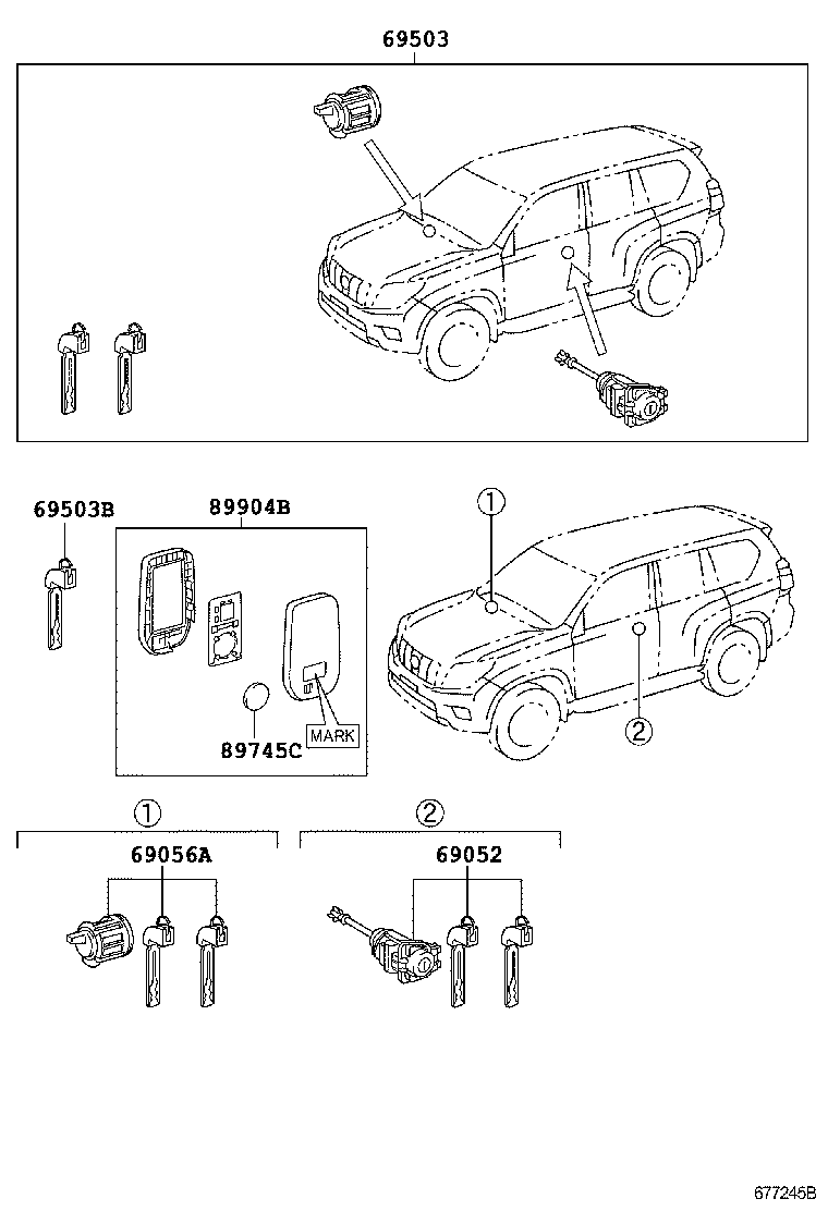  LAND CRUISER PRADO |  LOCK CYLINDER SET