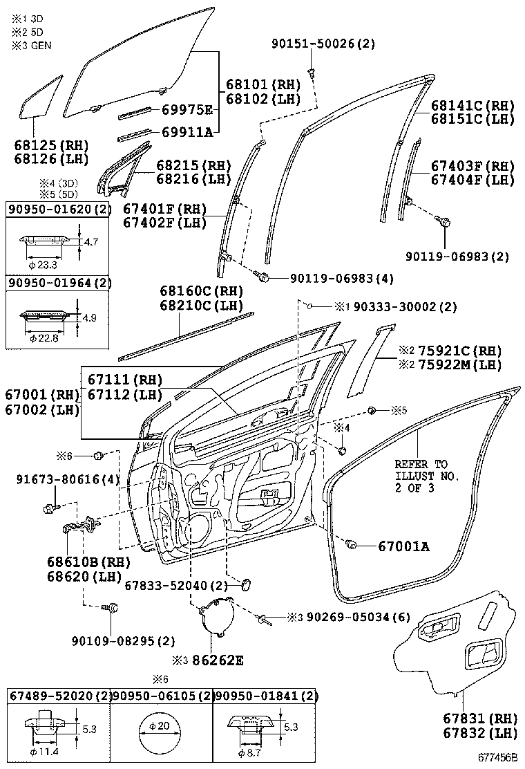  YARIS |  FRONT DOOR PANEL GLASS