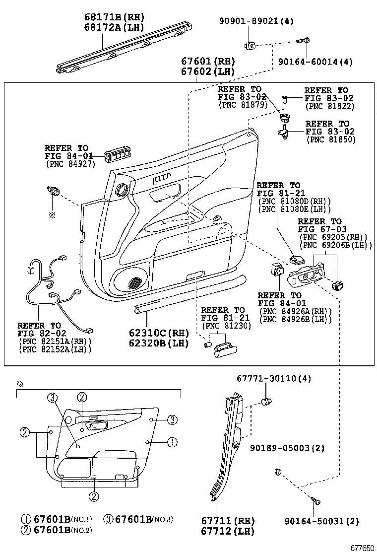  LS600H 600HL |  FRONT DOOR PANEL GLASS