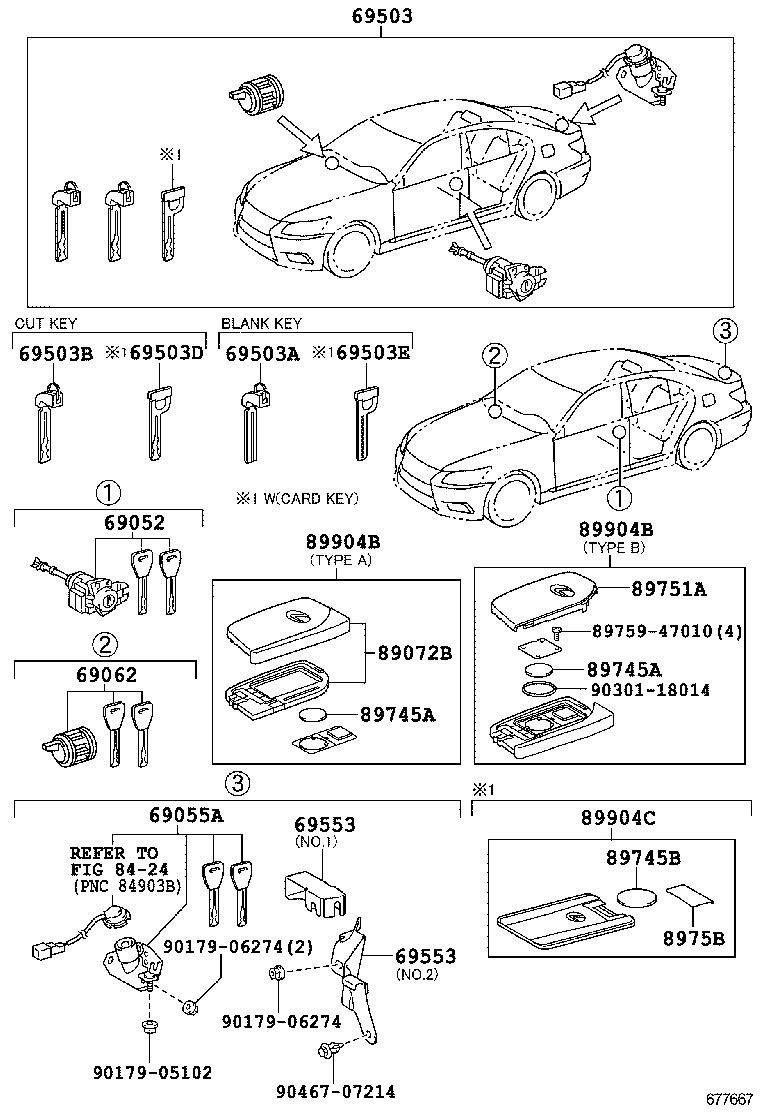  LS600H 600HL |  LOCK CYLINDER SET