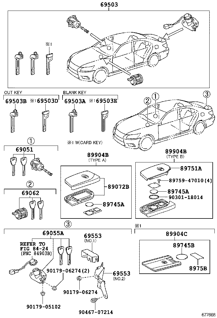  LS600H 600HL |  LOCK CYLINDER SET