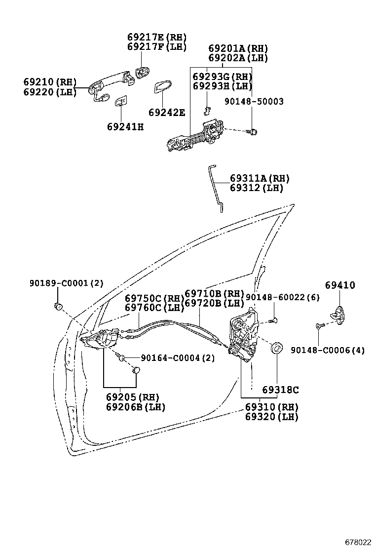  YARIS |  FRONT DOOR LOCK HANDLE