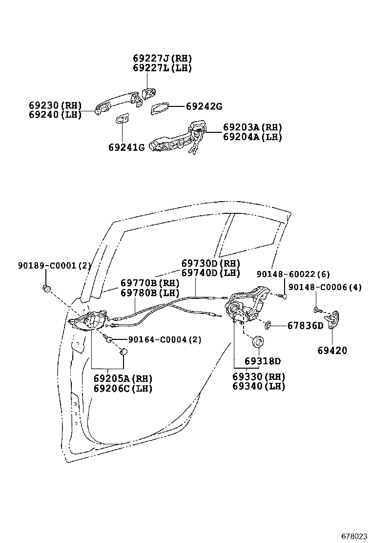  YARIS |  REAR DOOR LOCK HANDLE