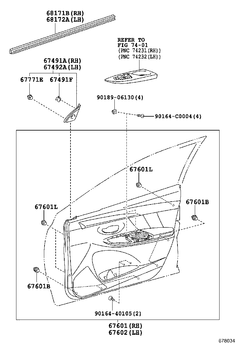  YARIS |  FRONT DOOR PANEL GLASS