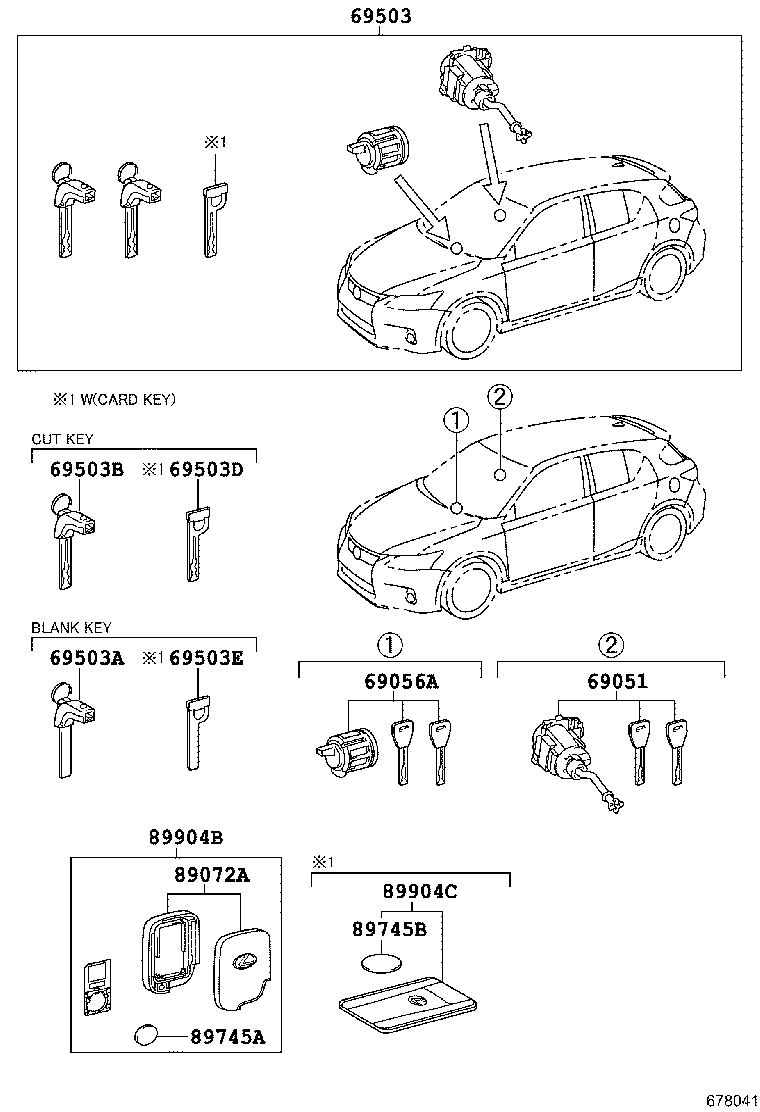  CT200H |  LOCK CYLINDER SET