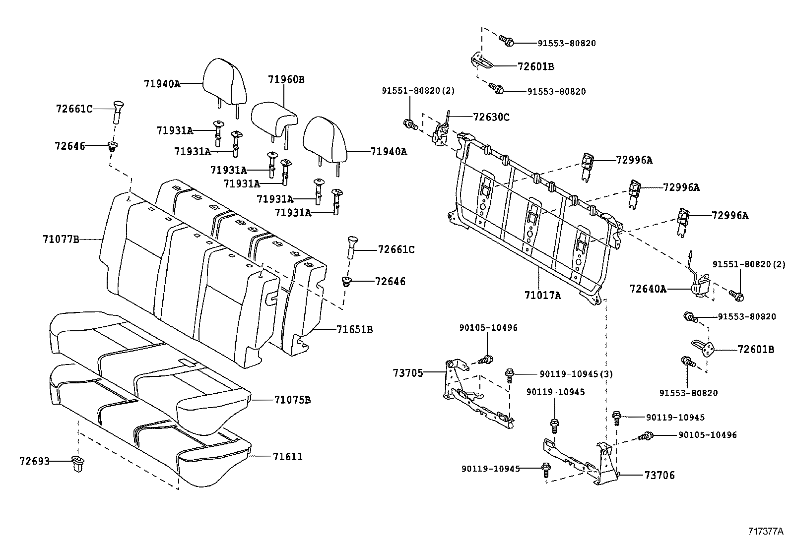  YARIS |  REAR SEAT SEAT TRACK