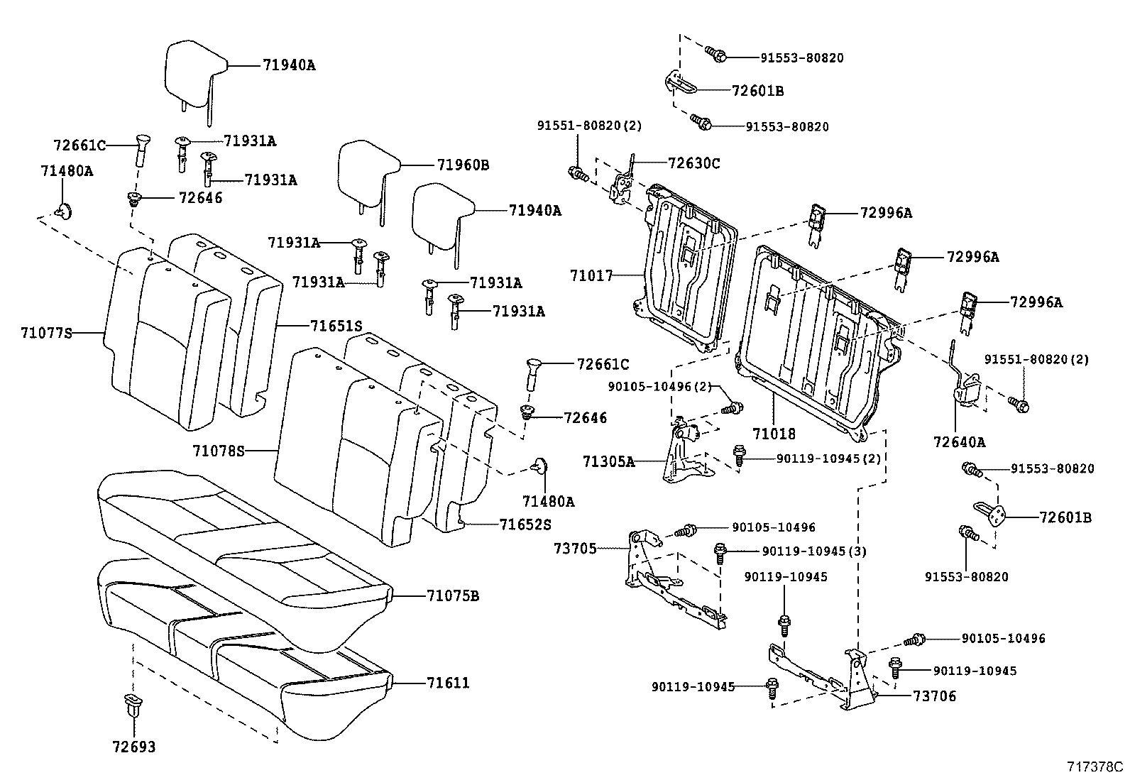  YARIS |  REAR SEAT SEAT TRACK