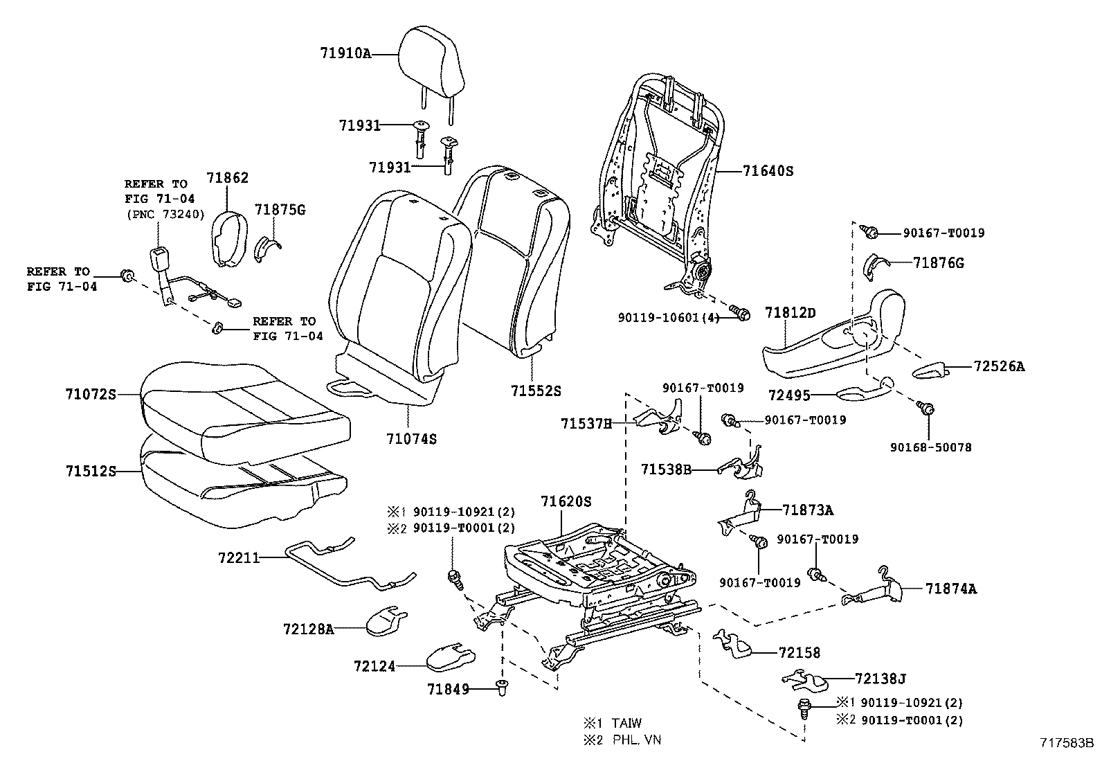  CAMRY HYBRID ASIA |  FRONT SEAT SEAT TRACK