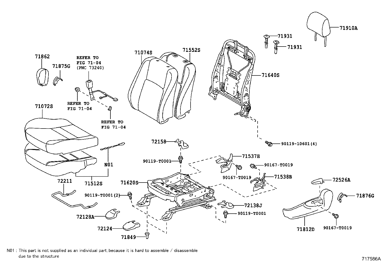  CAMRY HYBRID ASIA |  FRONT SEAT SEAT TRACK