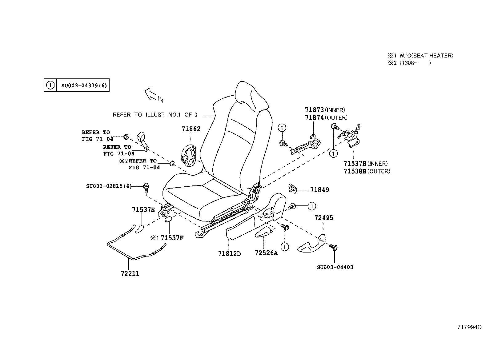  GT86 86 |  FRONT SEAT SEAT TRACK