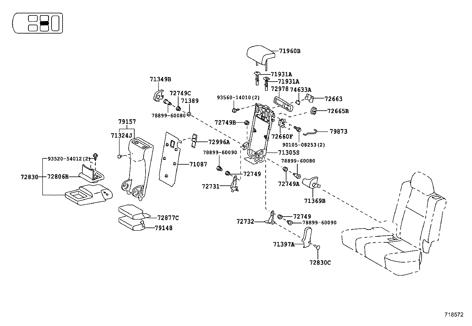  LAND CRUISER PRADO |  SEAT SEAT TRACK