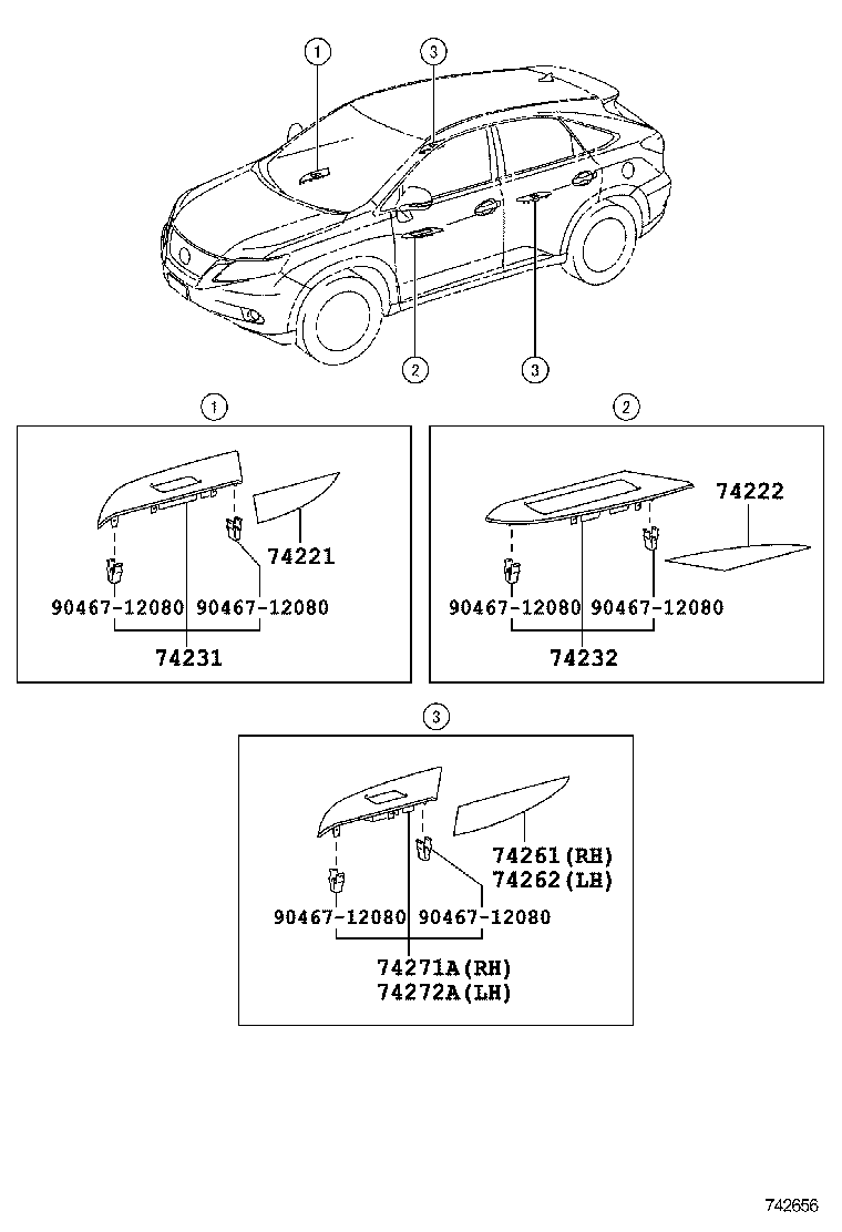  RX270 350 450H |  ARMREST VISOR