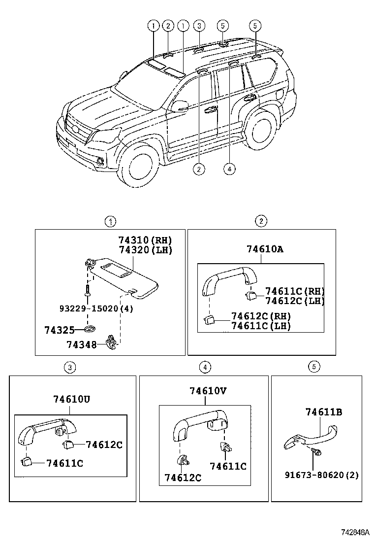  GX400 460 |  ARMREST VISOR