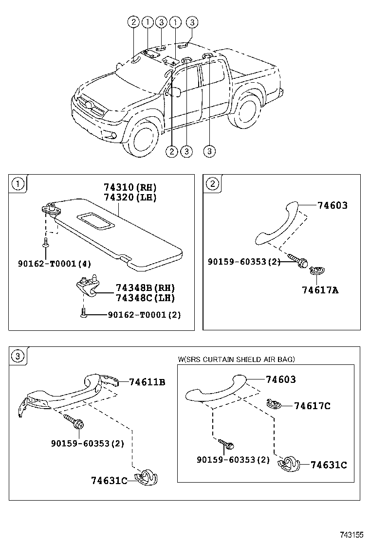  HILUX |  ARMREST VISOR