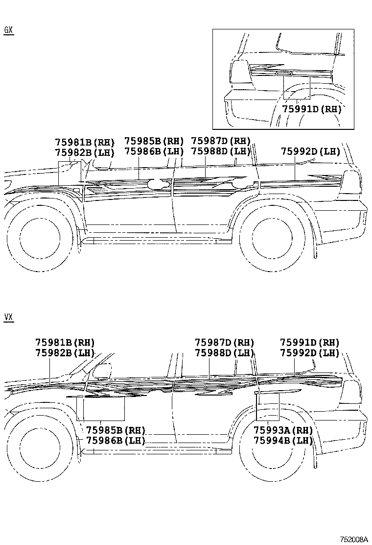  LAND CRUISER 200 |  BODY STRIPE