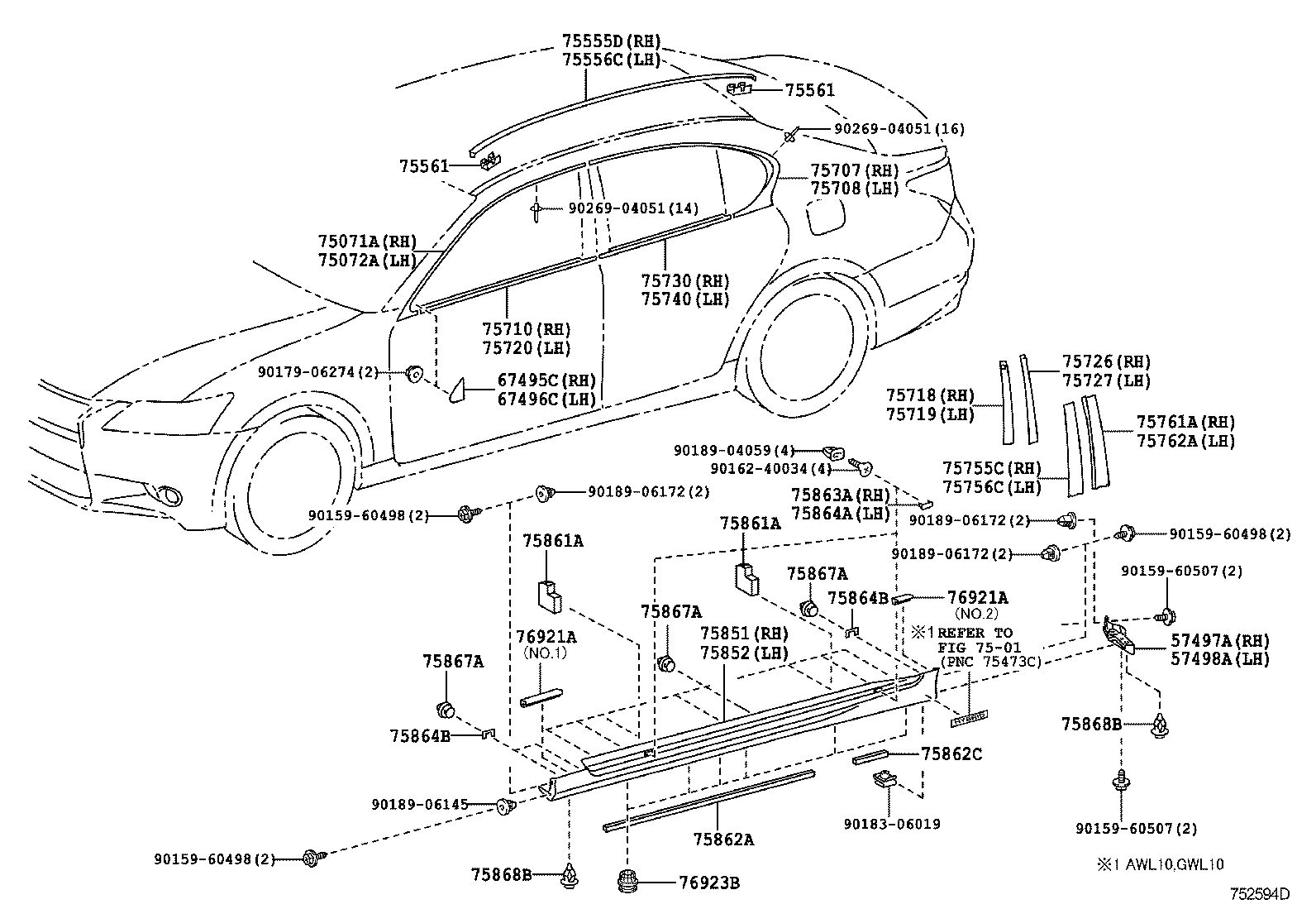  GS GS HYBRID |  SIDE MOULDING