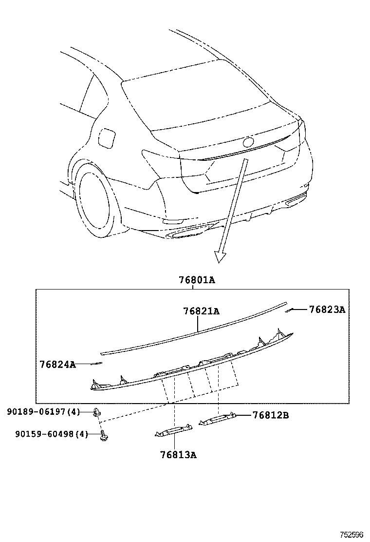  GS GS HYBRID |  REAR MOULDING