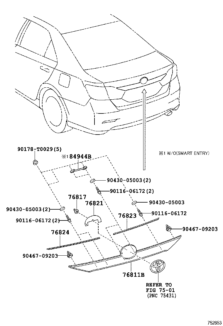  CAMRY HYBRID ASIA |  REAR MOULDING