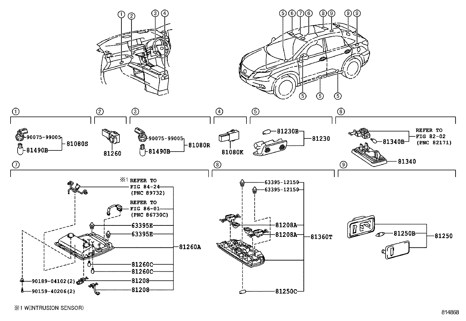  RX270 350 450H |  INTERIOR LAMP