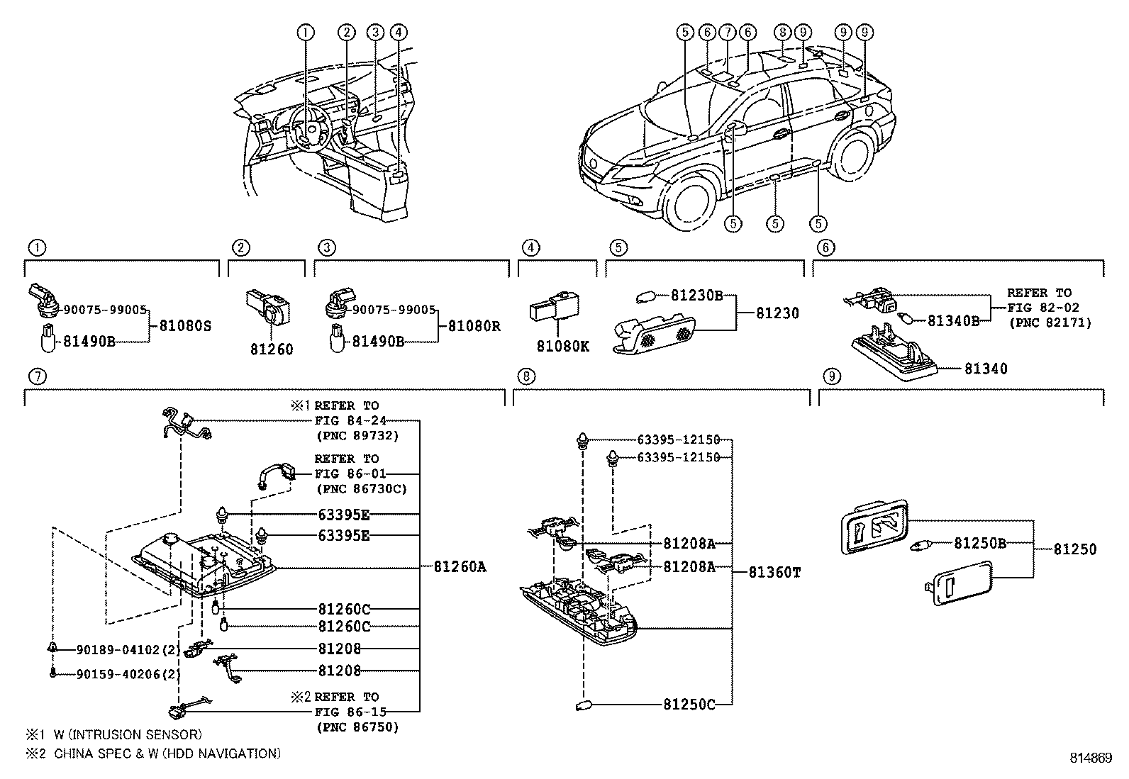  RX270 350 450H |  INTERIOR LAMP