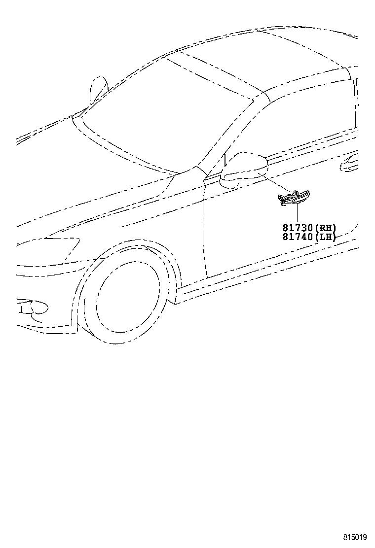  IS250C 300C |  SIDE TURN SIGNAL LAMP OUTER MIRROR LAMP